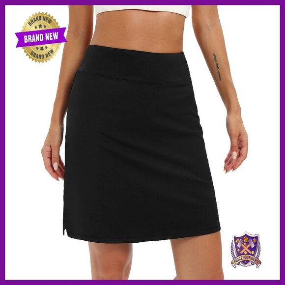 Dresses & Skirts - Women's Knee-Length Athletic Skort with Pockets & Drawstring Waist